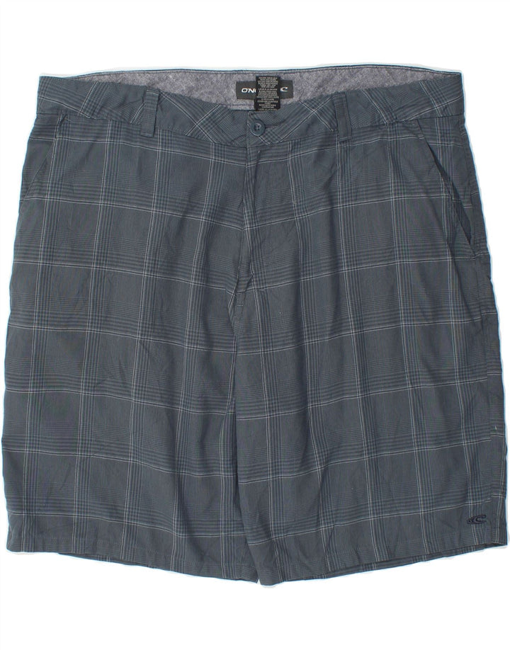 O'NEILL Mens Chino Shorts W40 XL Grey Check Polyester Vintage O'Neill and Second-Hand O'Neill from Messina Hembry 
