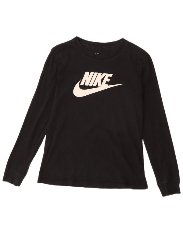 NIKE Top gráfico de manga larga para mujer UK 10 Small Black