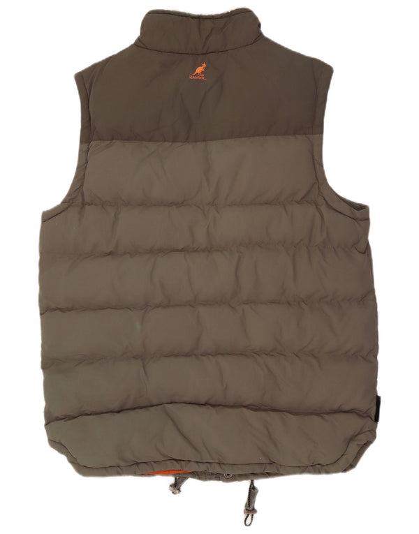 Chaleco acolchado Kangol para hombre Sherpa UK 36 Small Gris Colorblock Nylon