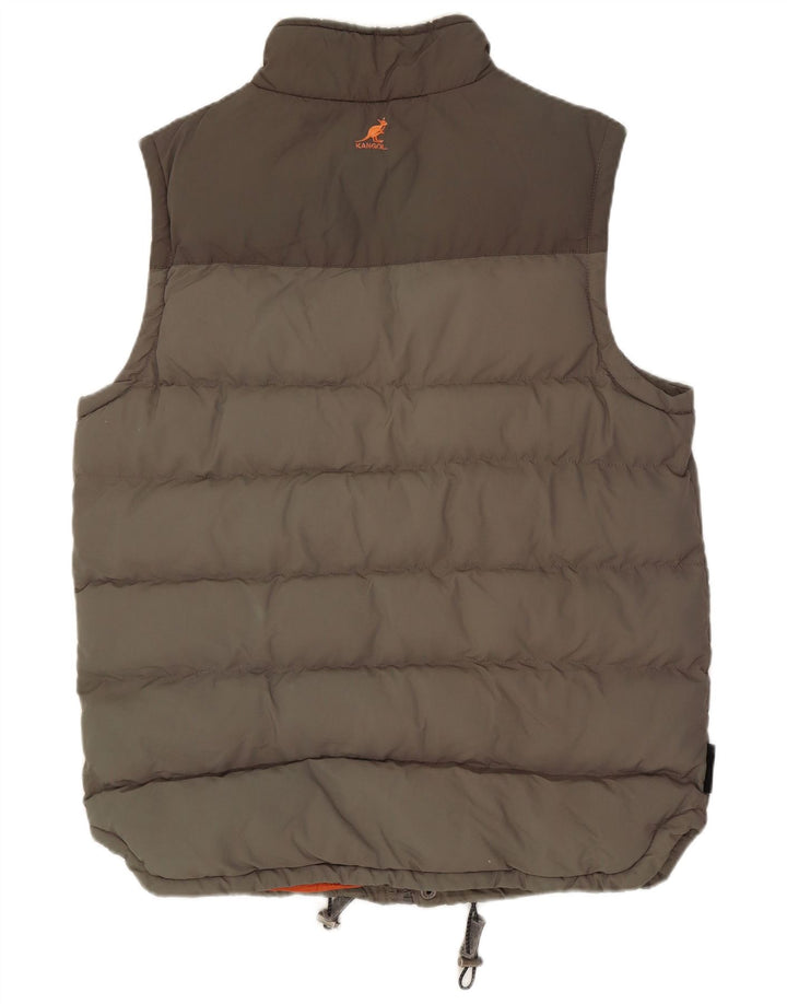 Chaleco acolchado Kangol para hombre Sherpa UK 36 Small Gris Colorblock Nylon