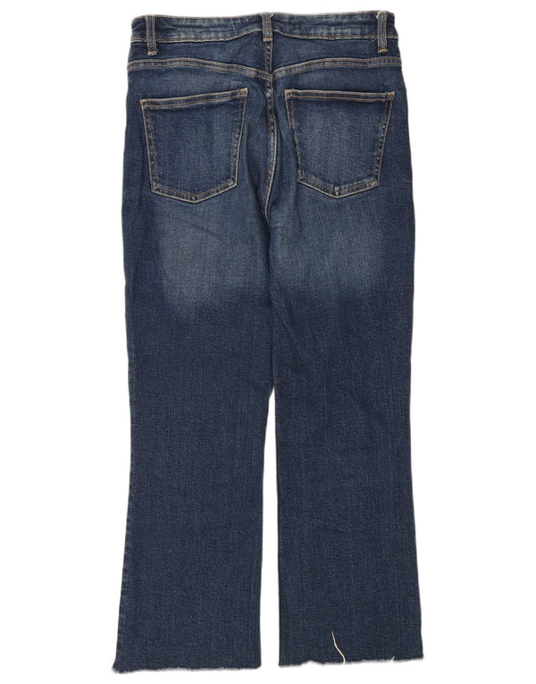 Zara Jeans Cortos De Tiro Alto Para Mujer EU 36 XS W26 L25 Azul
