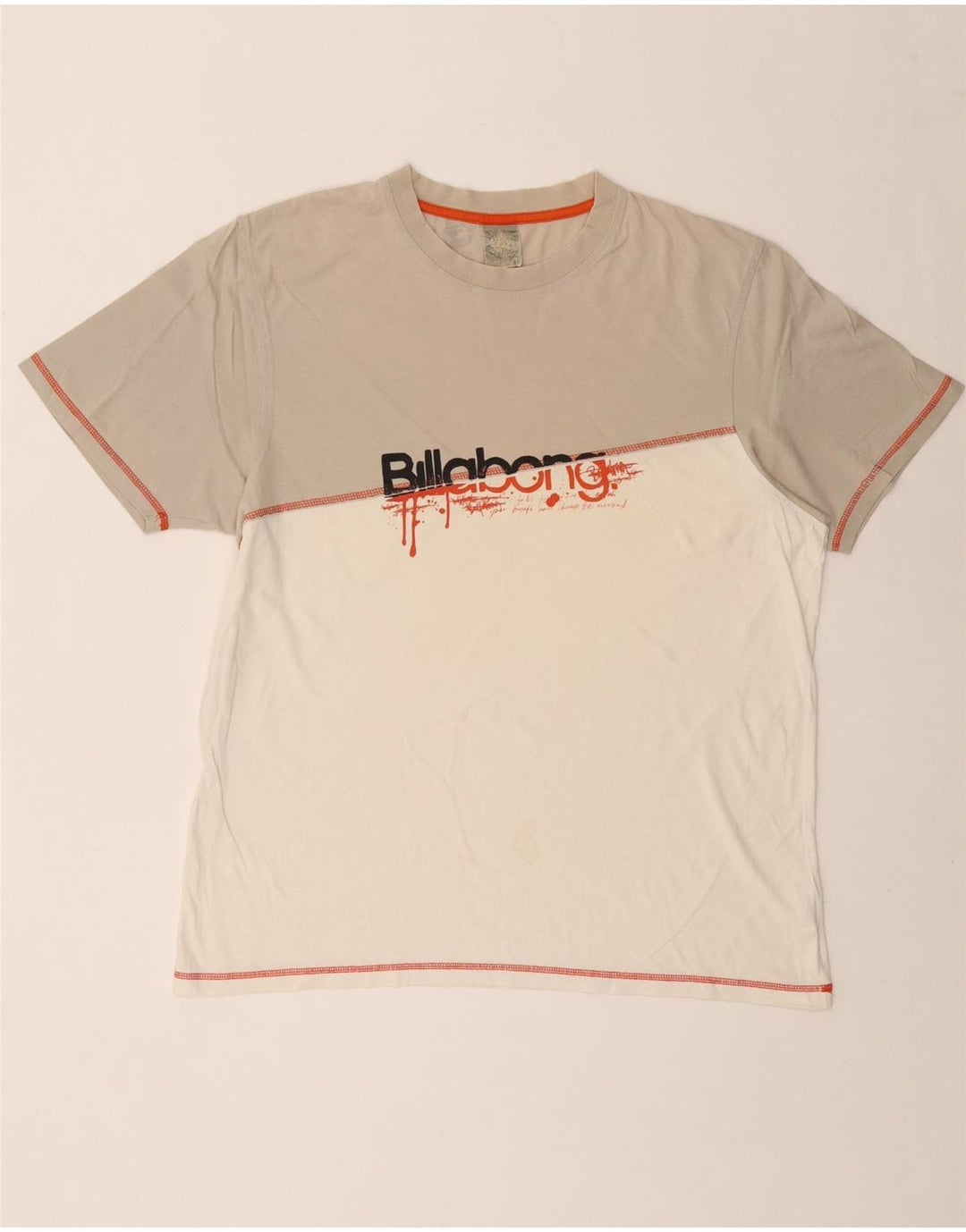 BILLABONG Camiseta gráfica para hombre Top XL Algodón color block blanco