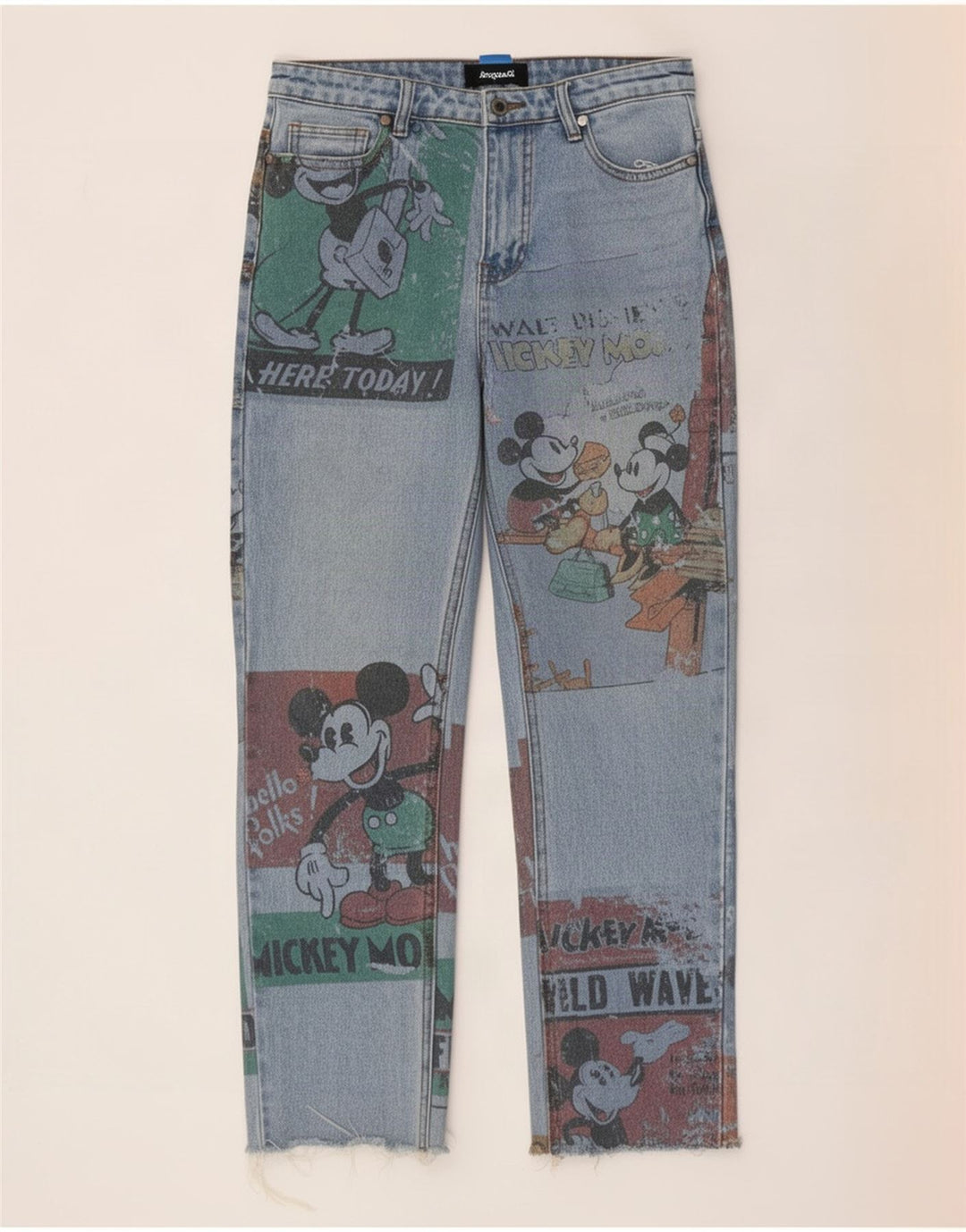 Vaqueros rectos Disney para mujer Desigual EU 38 Medium W28 L26 Blue Patchwork