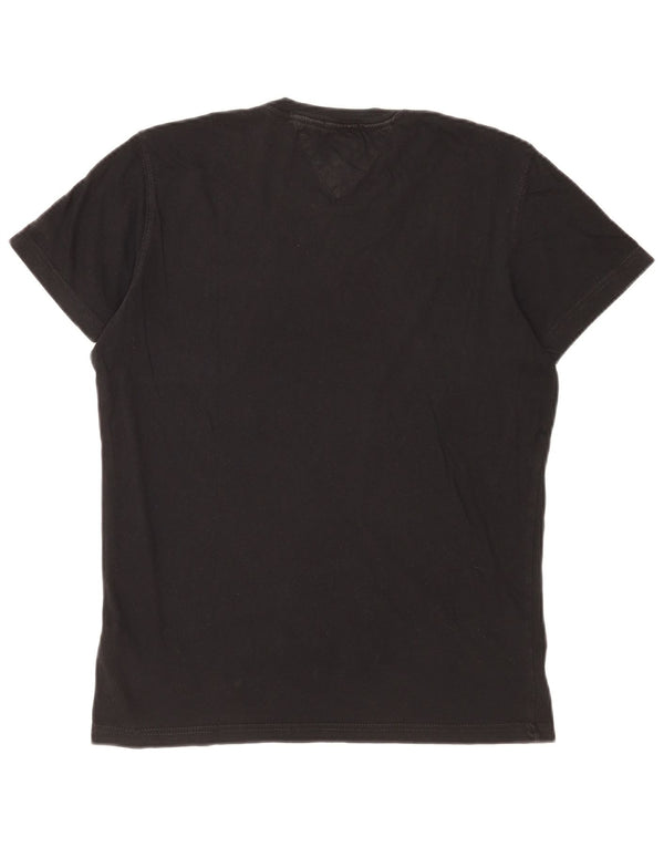 Tommy Hilfiger Camiseta gráfica para hombre Top Small Black Cotton