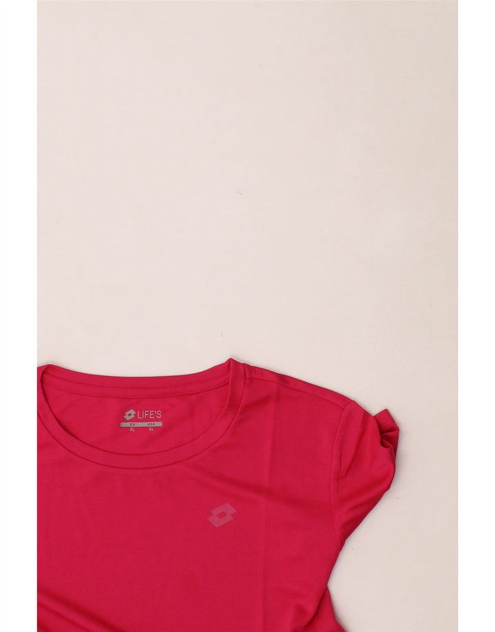 LOTTO Womens T-Shirt Top UK 18 XL Pink Polyester Vintage Lotto and Second-Hand Lotto from Messina Hembry 