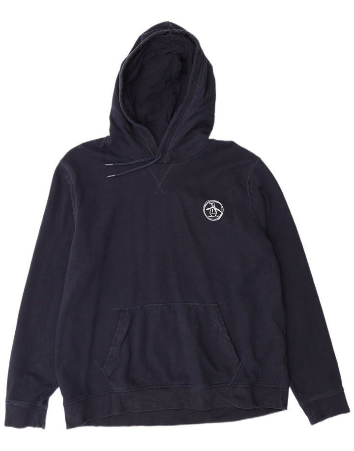 PENGUIN Sudadera con capucha para hombre XL Azul marino Algodón