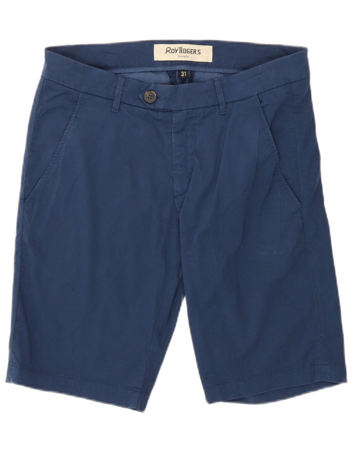 Roy Rogers Pantalones cortos chinos para mujer W31 Algodón azul marino mediano