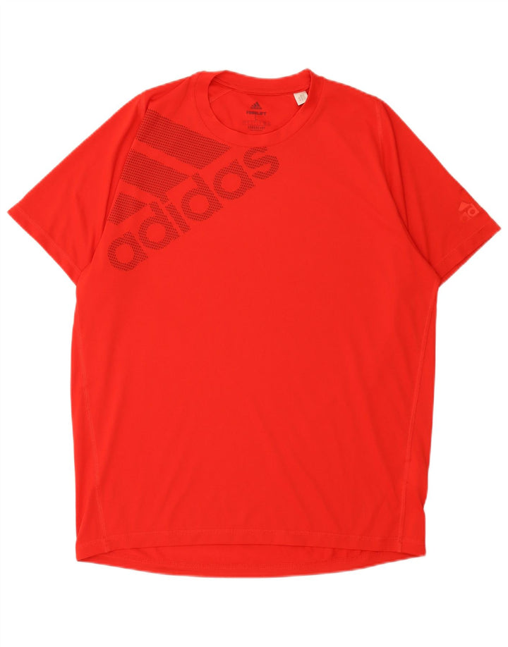Adidas - Camiseta gráfica Aeroready para hombre, talla grande, poliéster rojo