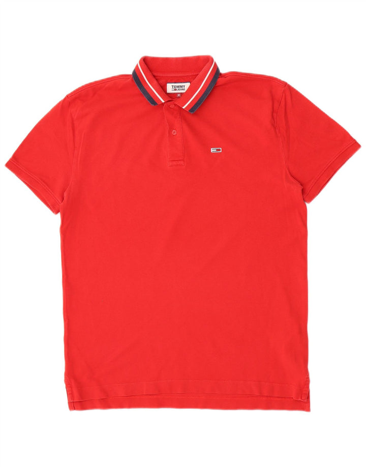 Polo Tommy Hilfiger Hombre De Algodón A Rayas Rojo Medio