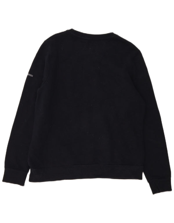 Superdry Mujer Sudadera Gráfica Jumper UK 46 Large Algodón Negro