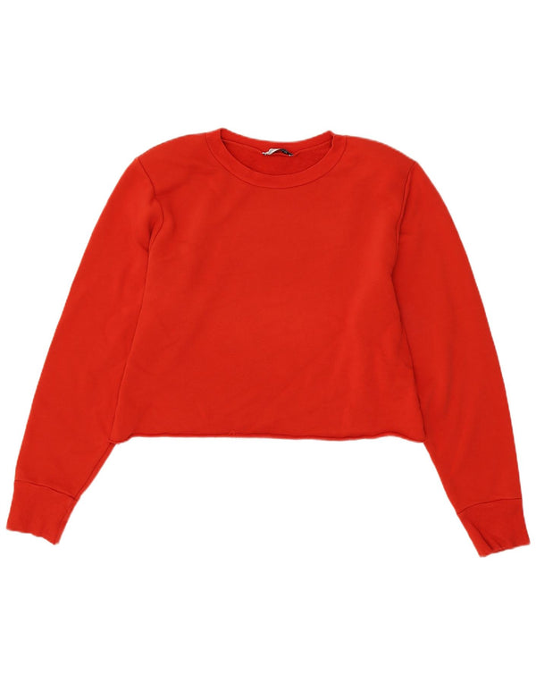 Zara Mujer Trafaluc Crop Sudadera Jumper UK 46 Grande Rojo