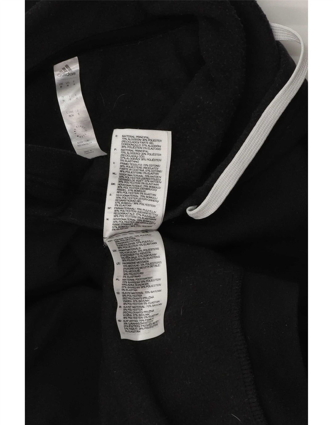 Adidas Hombre Sudadera Con Capucha Jumper Medium Negro Algodón