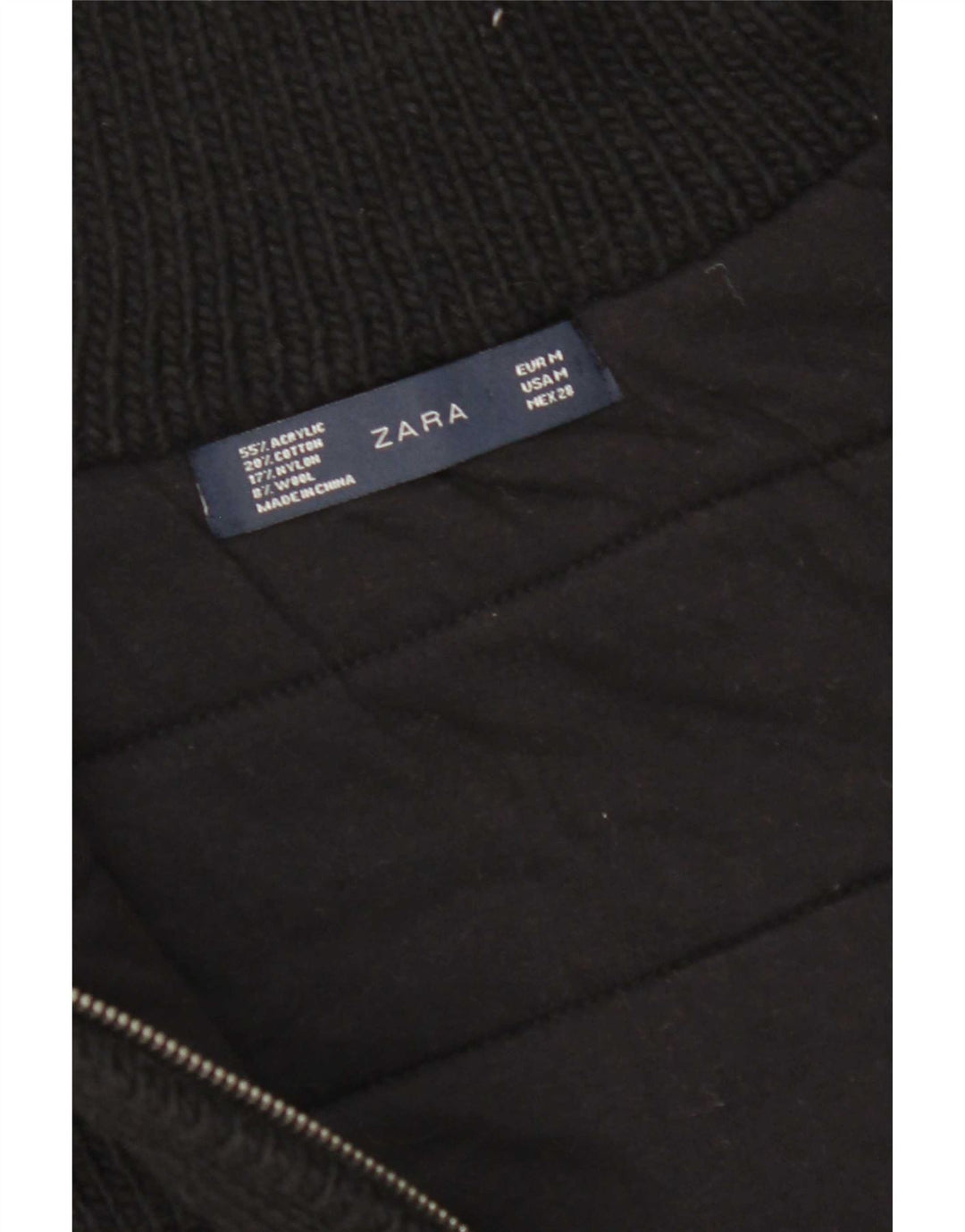 Zara Mujer Chaleco De Punto UK 44 Medio Negro Acrílico