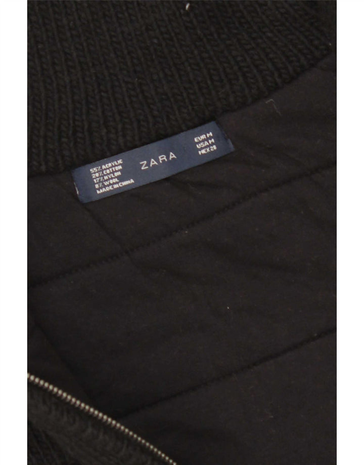 Zara Mujer Chaleco De Punto UK 44 Medio Negro Acrílico