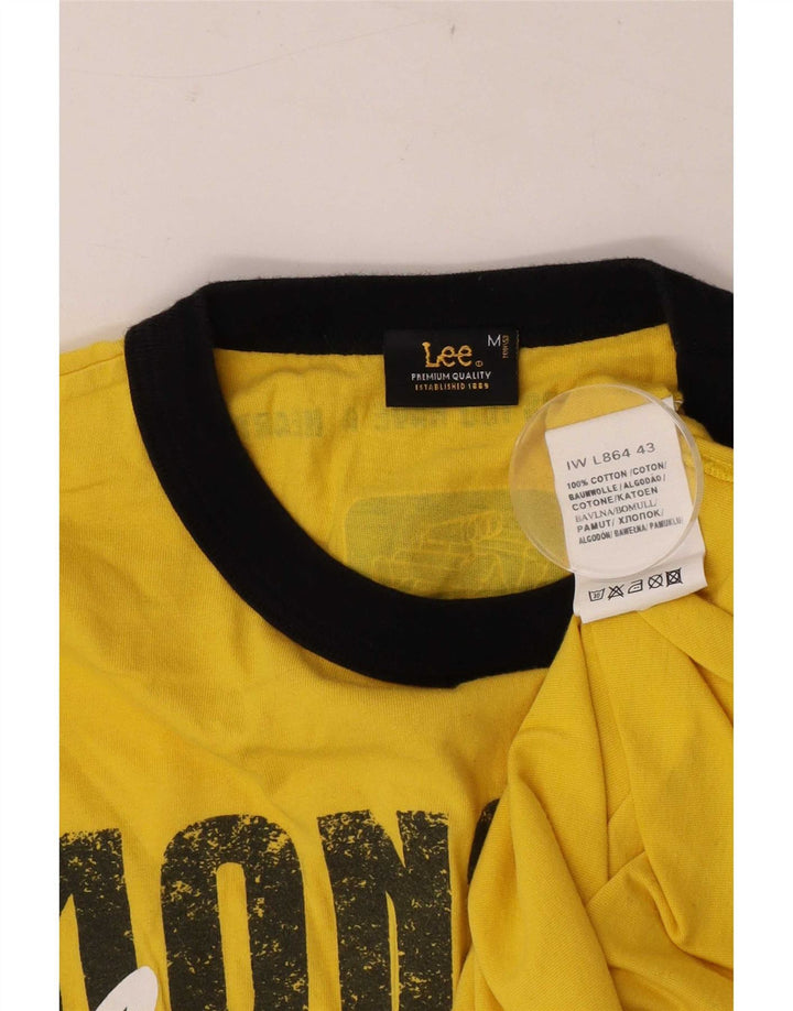 Lee Hombre Camiseta Estampada De Manga Larga De Algodón Color Block En Amarillo Medio