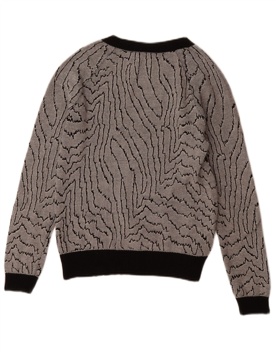 Reiss - Sudadera con estampado abstracto para mujer, talla 6, XS, viscosa negra