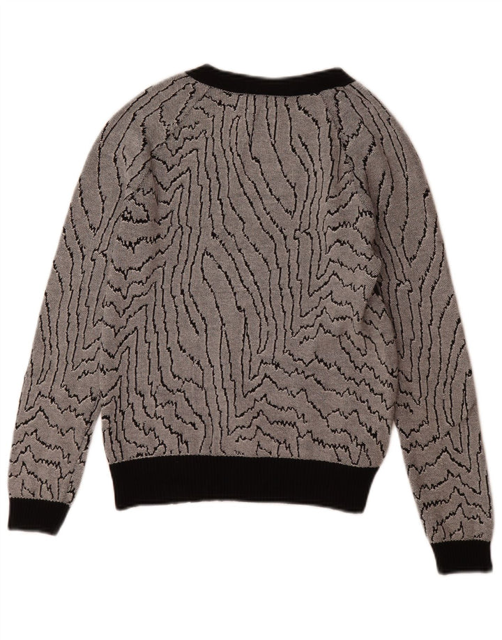 Reiss - Sudadera con estampado abstracto para mujer, talla 6, XS, viscosa negra