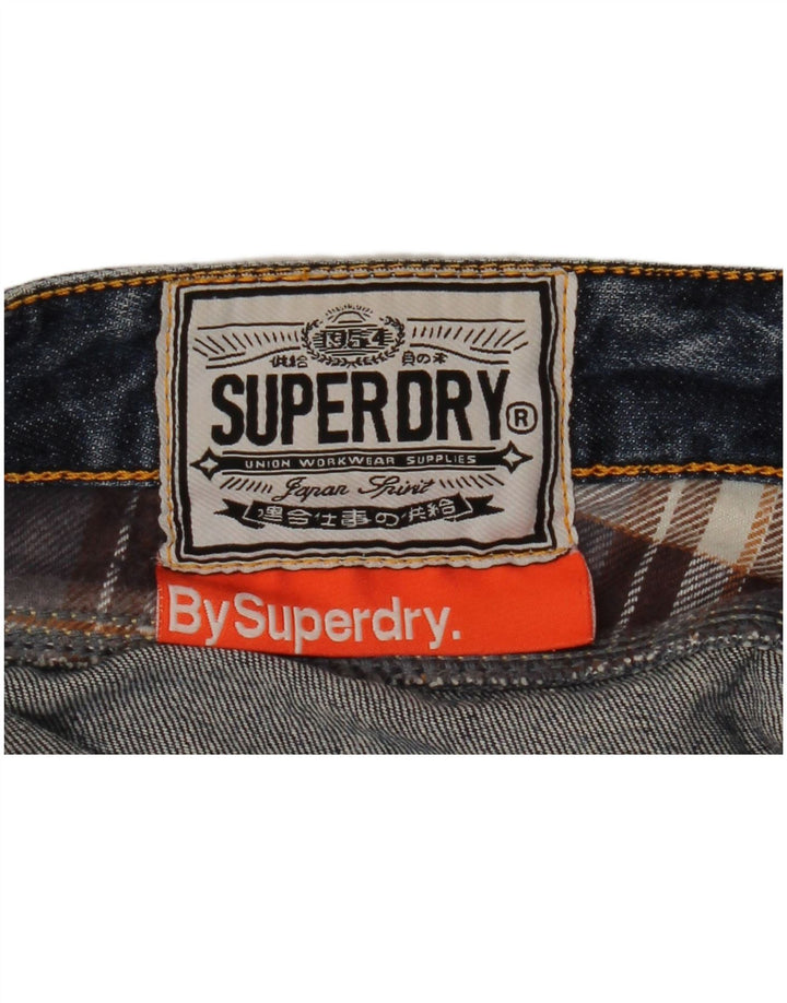 SUPERDRY Pantalones cortos vaqueros desgastados para mujer W30 Algodón azul medio