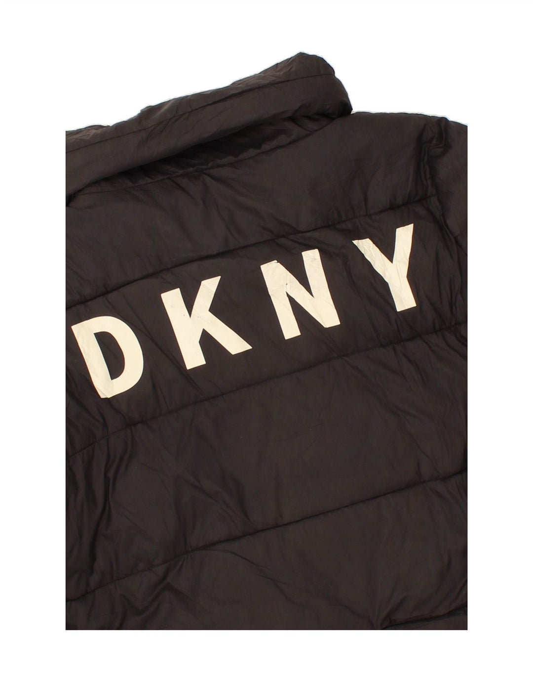 DKNY Womens Graphic Padded Jacket UK 14 Medium Black Nylon Vintage Dkny and Second-Hand Dkny from Messina Hembry 