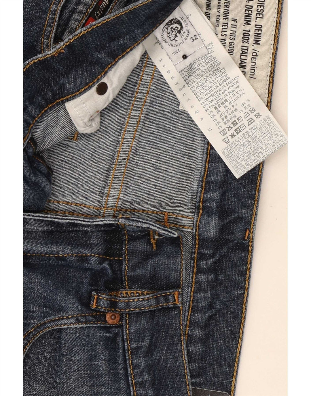 Vaqueros Slim Hombre Diesel W32 L30 Lyocell Azul Marino