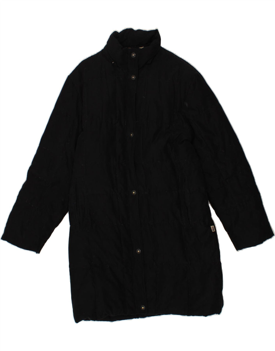VINTAGE Womens Padded Coat UK 14 Medium Black Polyester Vintage Vintage and Second-Hand Vintage from Messina Hembry 