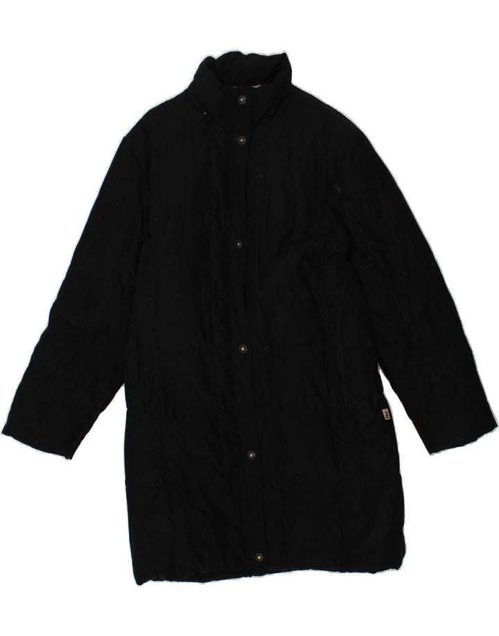 VINTAGE Womens Padded Coat UK 14 Medium Black Polyester Vintage Vintage and Second-Hand Vintage from Messina Hembry 