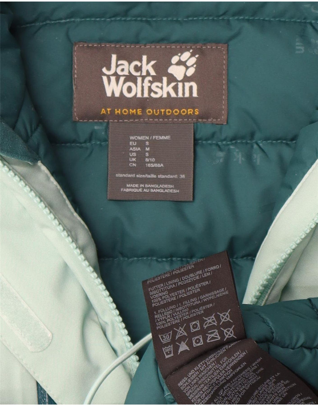 Jack Wolfskin Chaqueta Acolchada Extragrande con Capucha para Mujer UK 8/10 Small Green