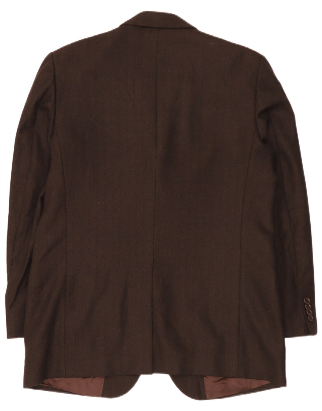 Vintage hombres 3 botones Blazer chaqueta Reino Unido 38 medio marrón lana virgen