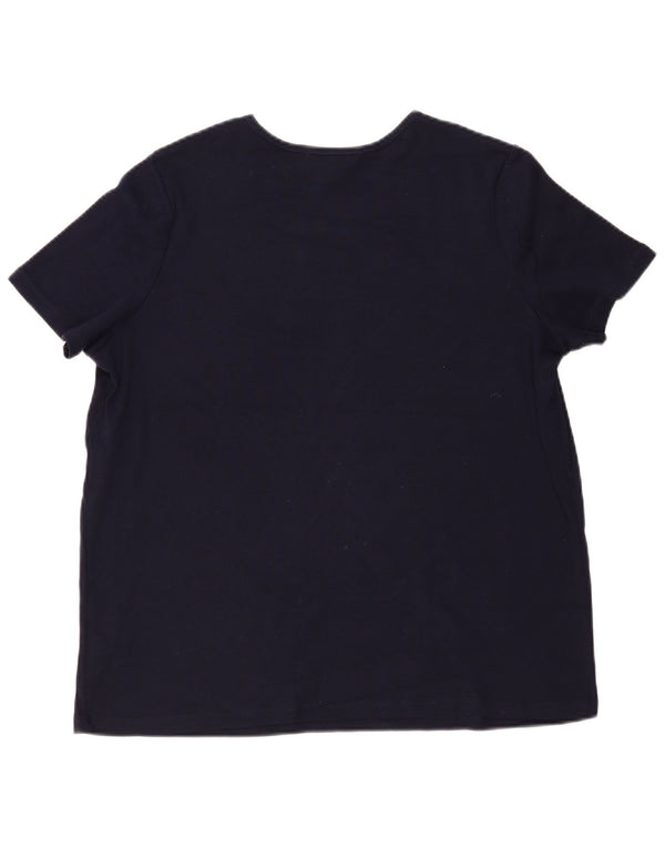 RALPH LAUREN Camiseta para mujer Top UK 22 3XL Azul marino Algodón