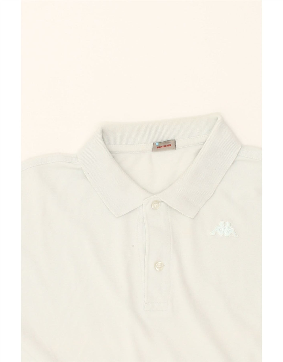KAPPA Mens Polo Shirt Medium Off White Cotton Vintage Kappa and Second-Hand Kappa from Messina Hembry 
