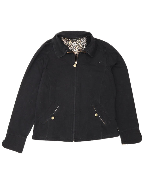 Marks & Spencer Chaqueta Bomber para Mujer UK 14 Mediana Algodón Negro