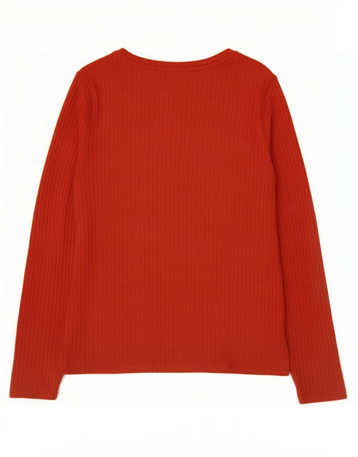 Marks & Spencer Top para mujer de manga larga UK 46 Grande Poliéster rojo