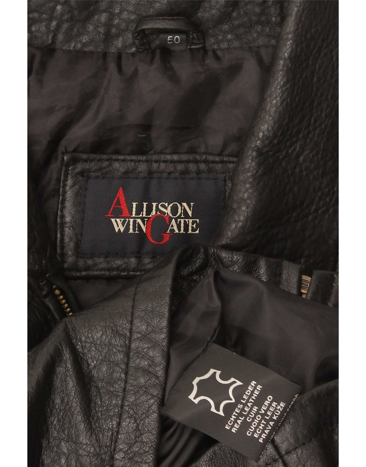 Allison Wingate Chaqueta de cuero para hombre IT 50 Grande Negro