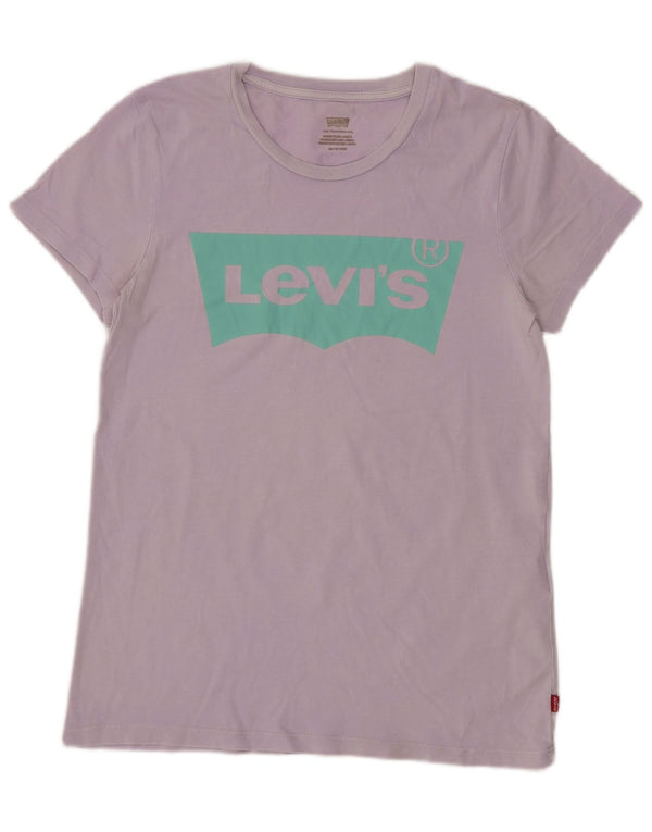 Levi's Camiseta gráfica para mujer Top UK 6 XS Algodón morado