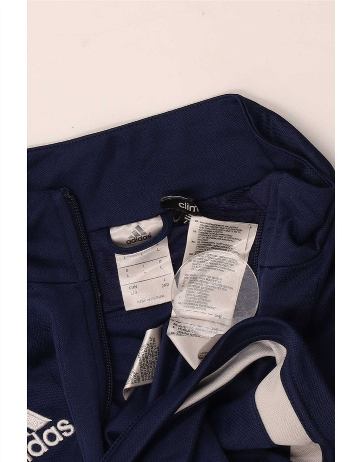 Adidas Mens Climalite Chándal Top Chaqueta Grande Azul Marino Poliéster
