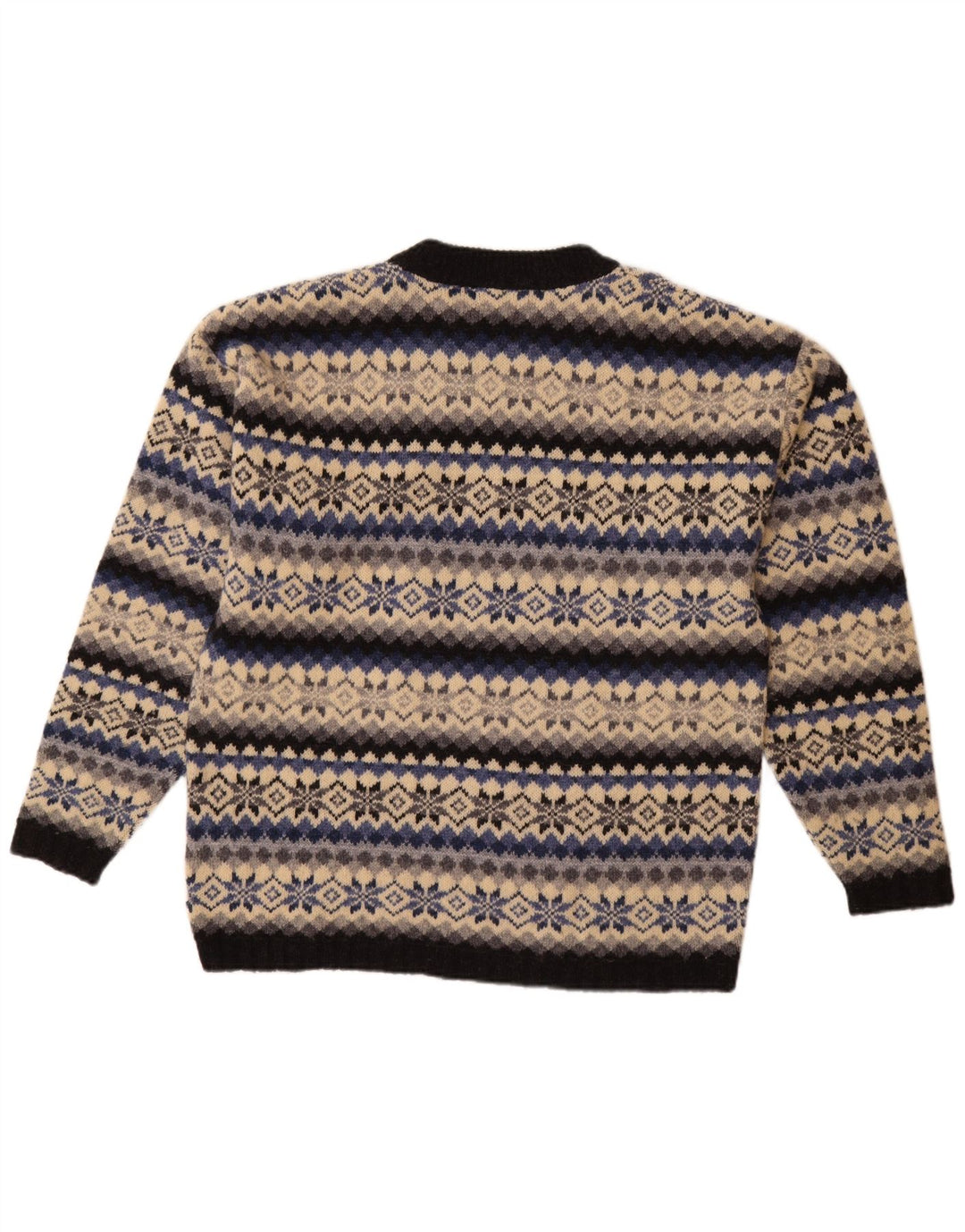 CONTE OF FLORENCE Suéter tipo jersey con cuello redondo para hombre Beige medio Fair Isle