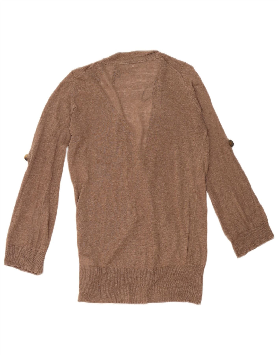Massimo Dutti Cárdigan Mujer UK 10 Small Lino Marrón