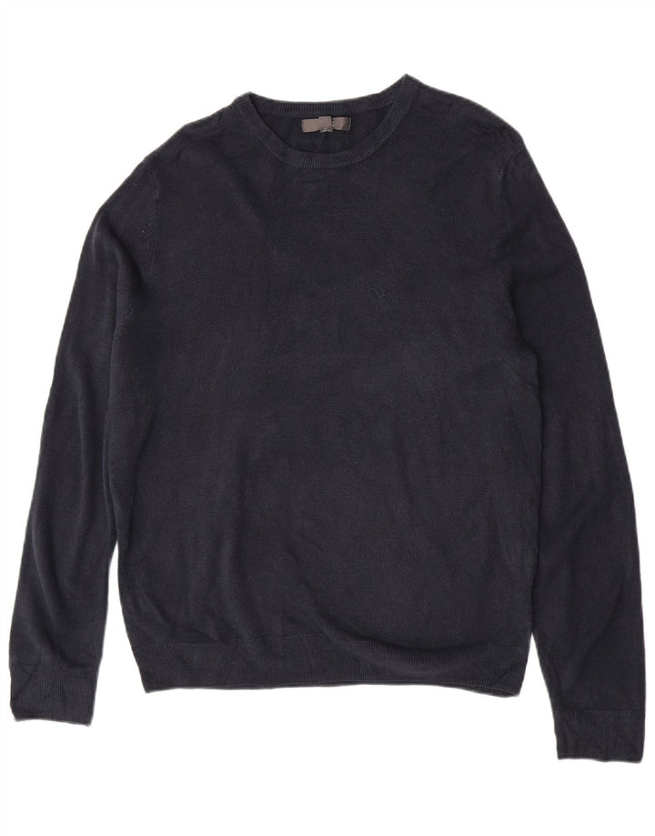 Marks & Spencer - Jersey de cuello redondo para hombre, talla grande, acrílico azul marino