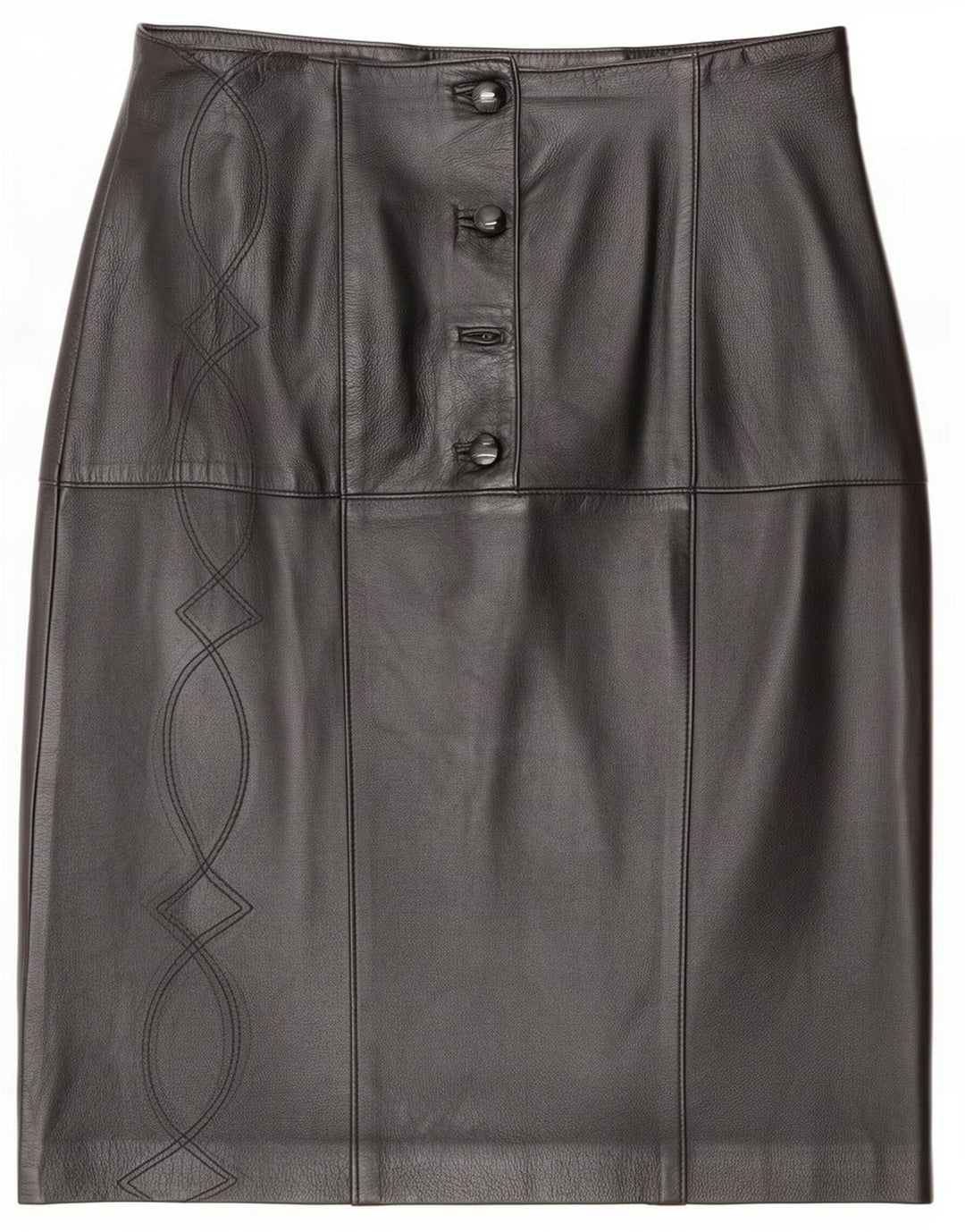 Bizzarro Falda de cuero para mujer IT 46 Large W32 Negro