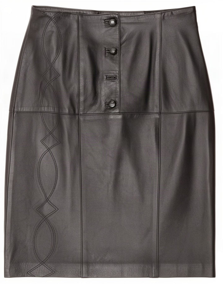Bizzarro Falda de cuero para mujer IT 46 Large W32 Negro