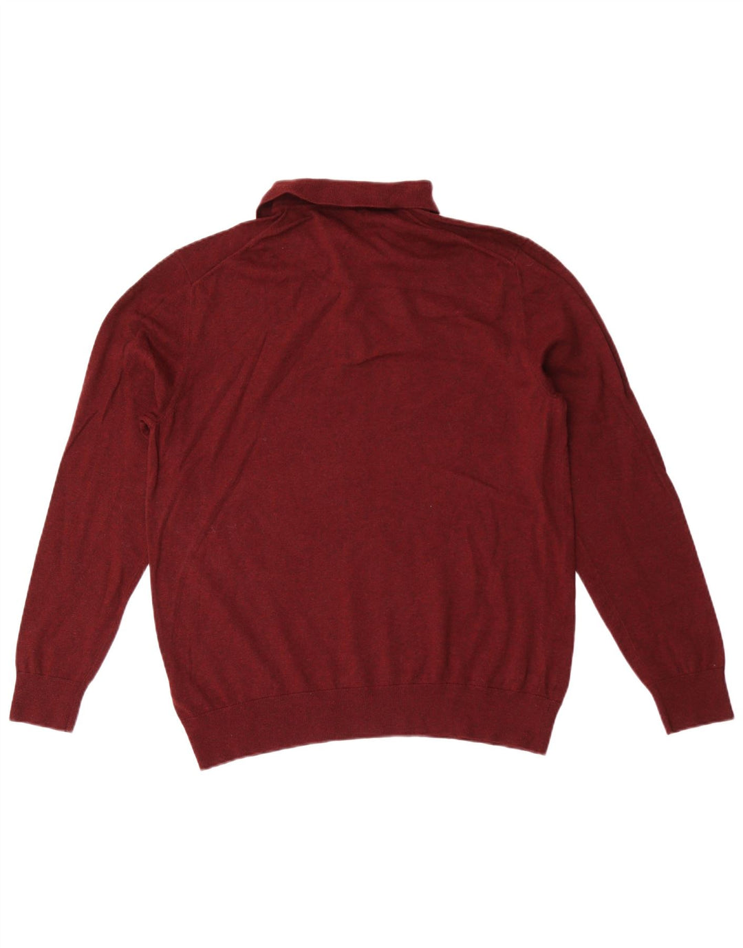 Marks & Spencer Jersey tipo polo para hombre con cuello tipo polo de algodón granate medio