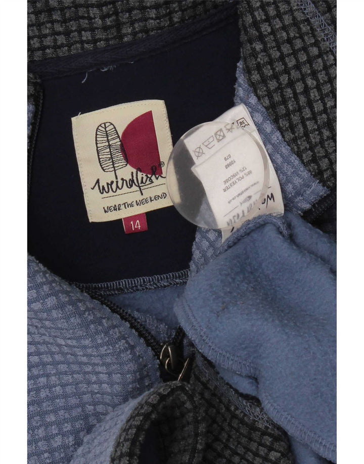 Weird Fish Jersey de forro polar con cuello y cremallera para mujer, talla 40, poliéster azul grande