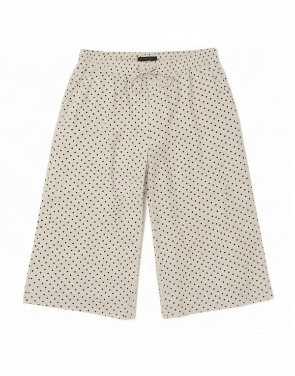 Marks & Spencer Pantalones Capri para Mujer Reino Unido 14 Grande W30 L19 Lunares Blancos