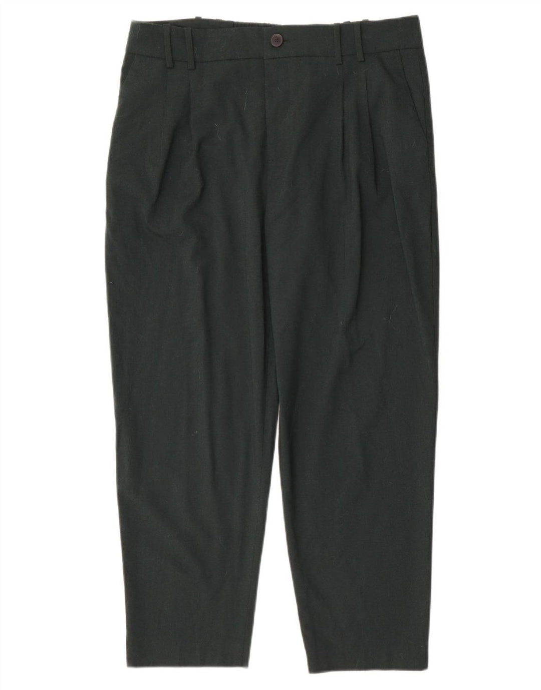 Zara Mujer Pantalón Cropped Pegged XL W36 L26 Poliéster Verde