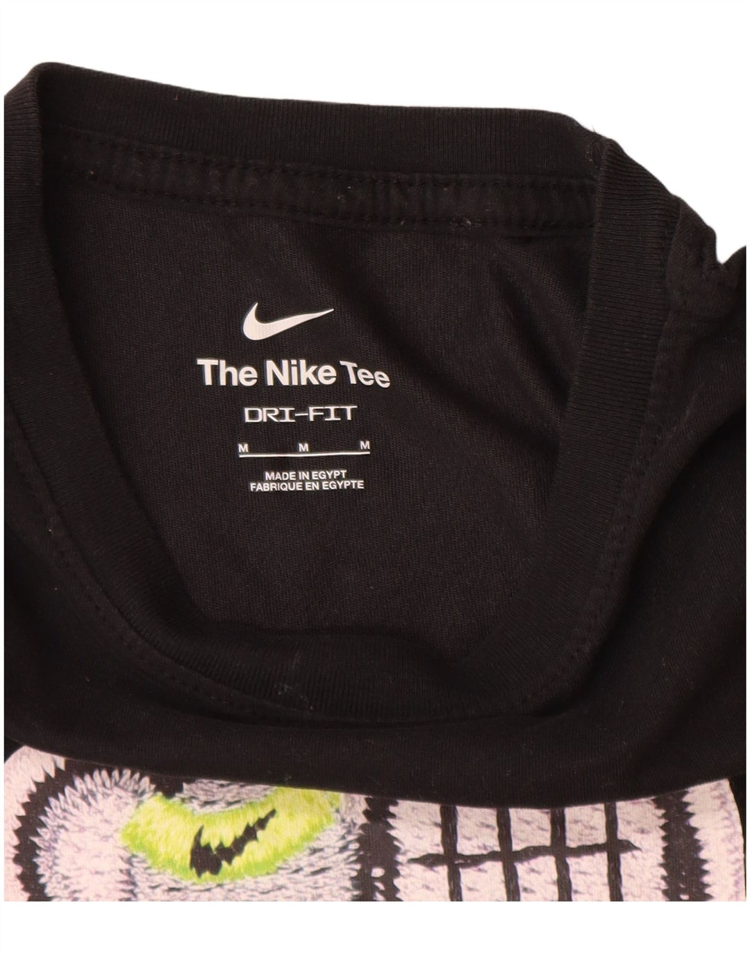 Nike Dri Fit Graphic Camiseta para hombre, talla mediana, algodón negro