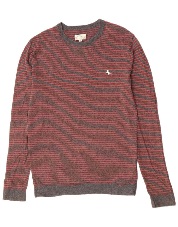Jack Wills Jersey De Cuello Redondo Para Hombre XS Algodón A Rayas Gris Gris