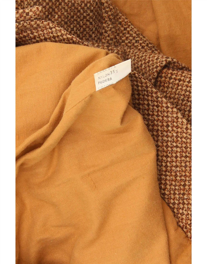 Vintage mujer bombardero chaqueta Reino Unido 14 lana marrón medio