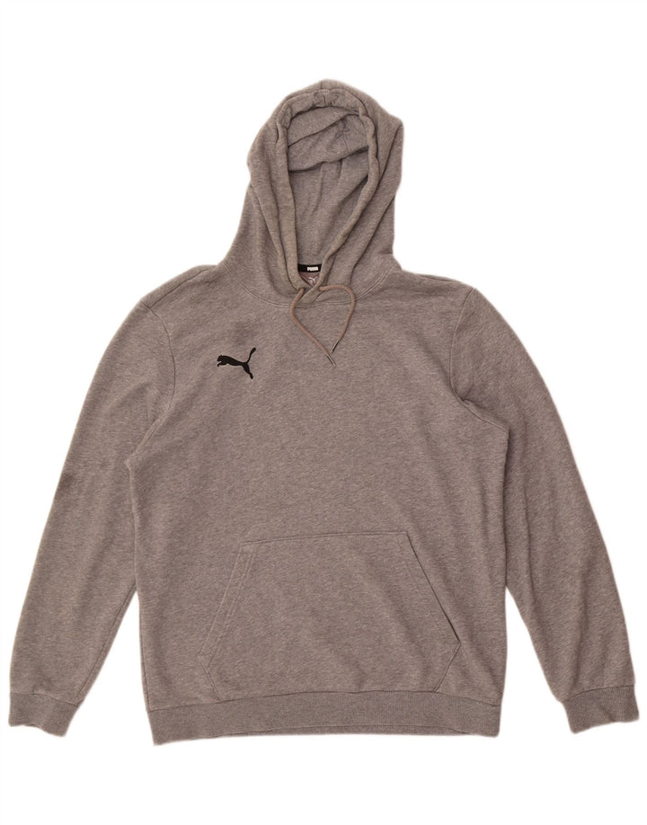 Puma Hombre Sudadera Con Capucha Jumper Algodón Gris Medio