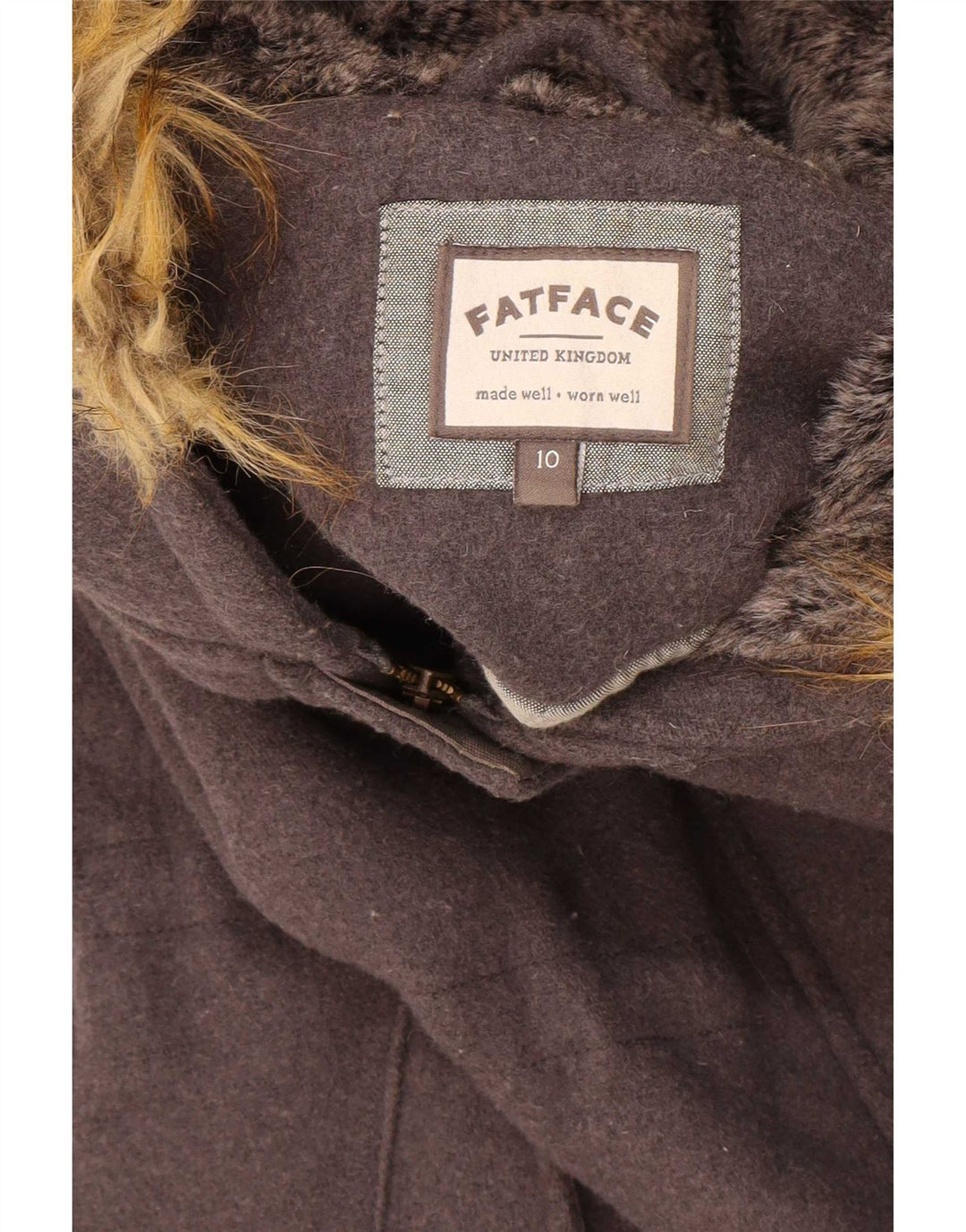 Parka extragrande con capucha y capucha para mujer de Fat Face UK 40 Small Grey Wool