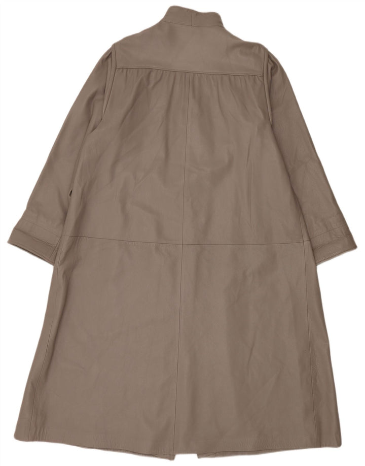 Abrigo de cuero vintage de gran tamaño para mujer IT 44 Gris medio